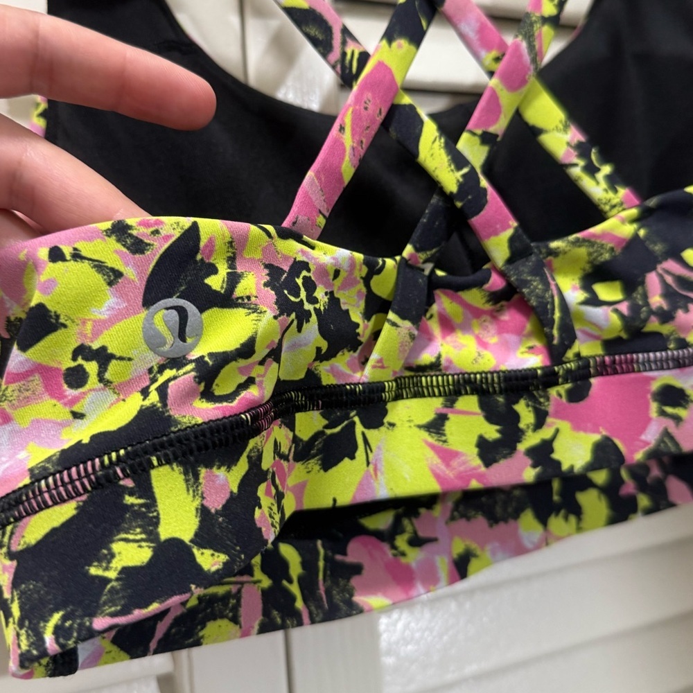 Lululemon Energy Bra Luxtreme Inflect Floral Highlight Yellow Multi - Picture 6 of 6